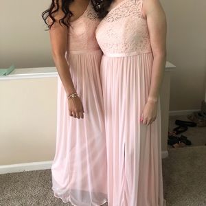 David’s bridal plush pink bridesmaid dress